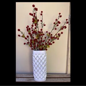 Modern White Decorative Cylinder Vase with Honeycomb Texture Design 14"x…